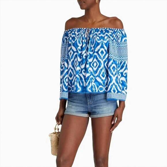 NEW ALICE + OLIVIA devina blouse in blue